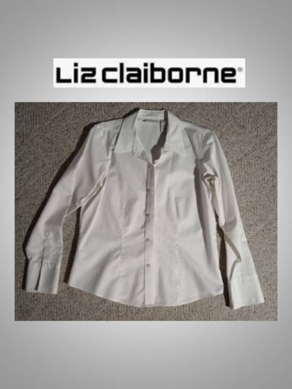 Liz Claibourne women's white button up shirt top blouse size 10